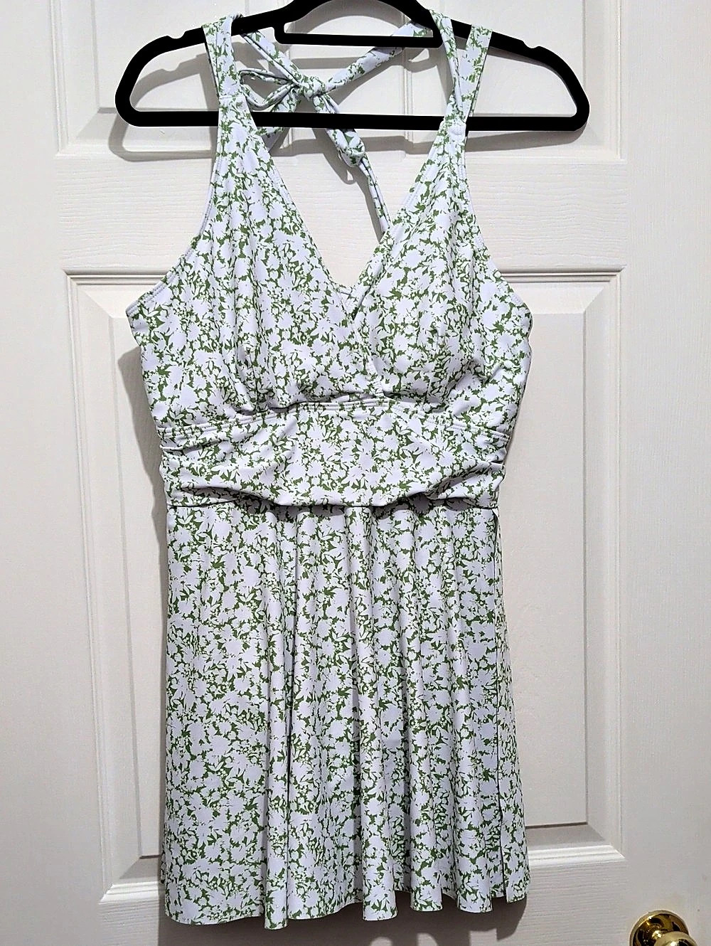 Floral Swim Dress in Green & White Like New